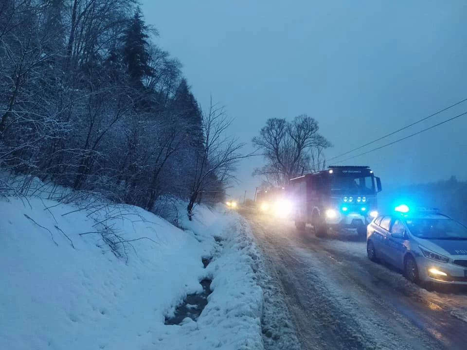 Kolizja drogowa między Olszanicą a Wańkową