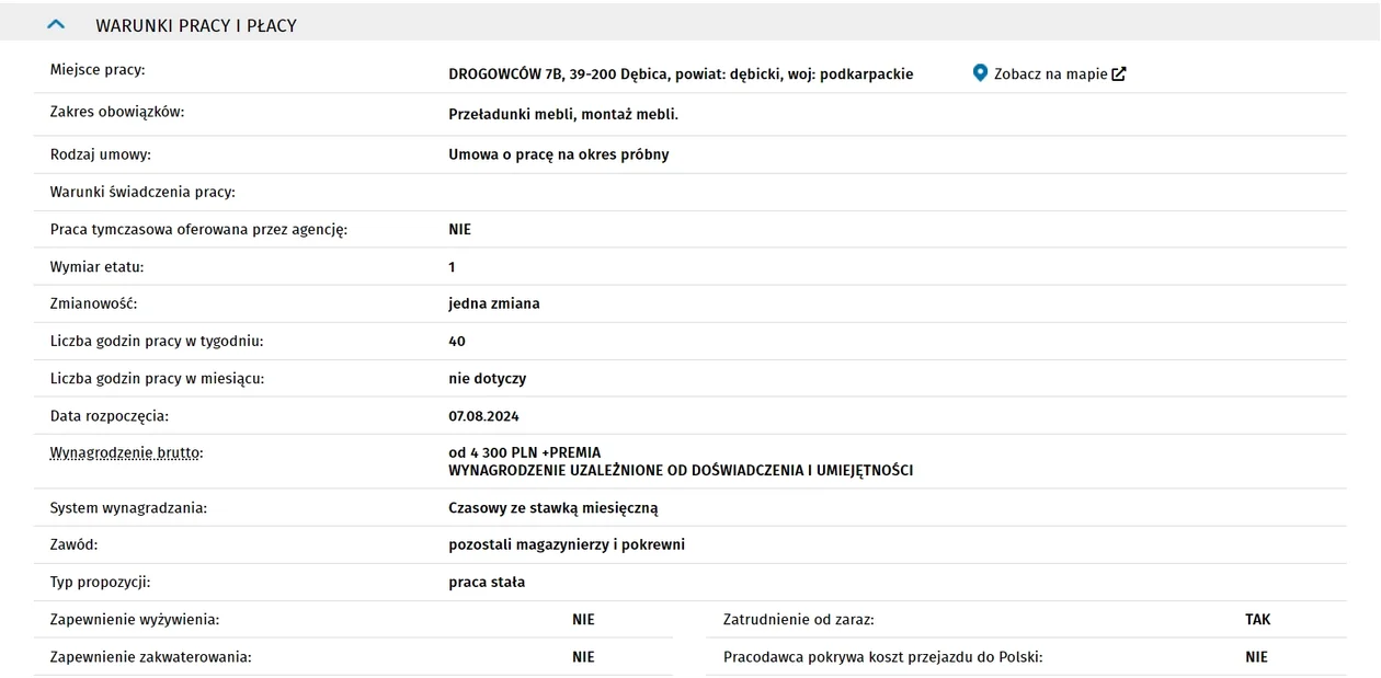 Oferta pracy: MAGAZYNIER/MONTER MEBLI