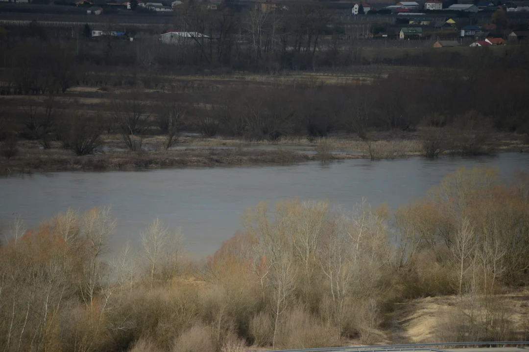 Wysoki poziom wody w Wiśle w Tarnobrzegu. Zobaczcie zdjęcia z wysokości 10. piętra