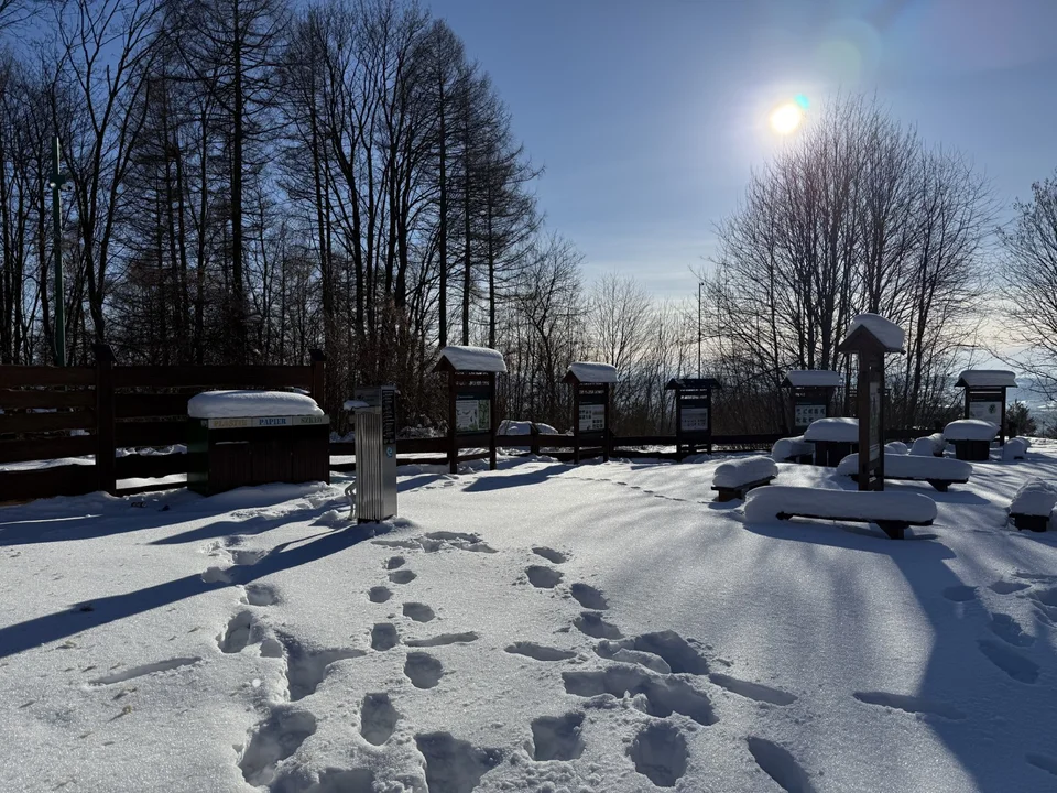 Zimowy punkt widokowy na Bieszczady