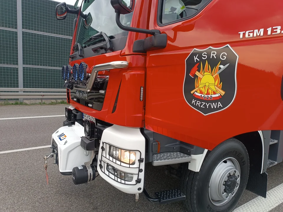 Pożar samochodu na autostradzie A4
