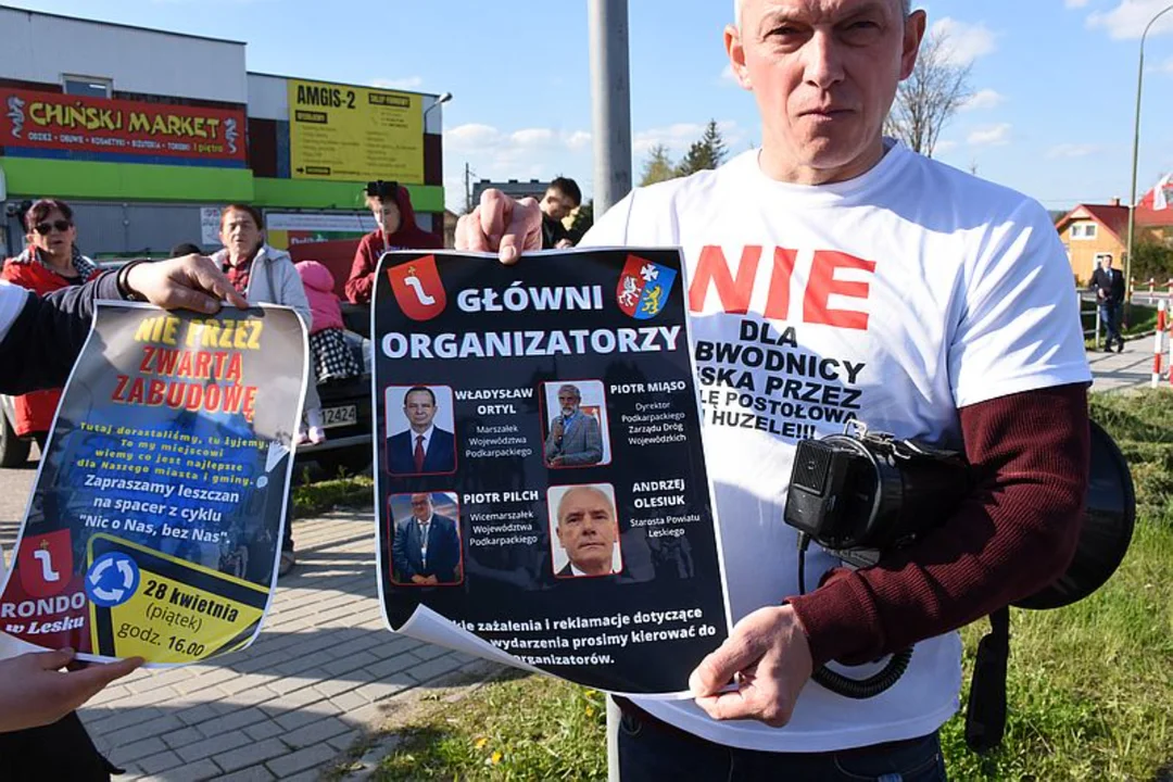 Protest w Lesku przeciwko obwodnicy