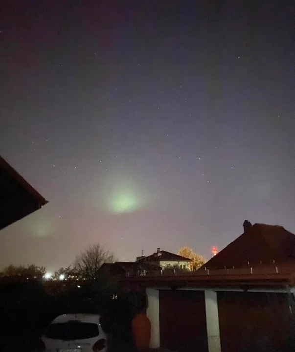 Zorza polarna - piękne widoki na Podkarpaciu