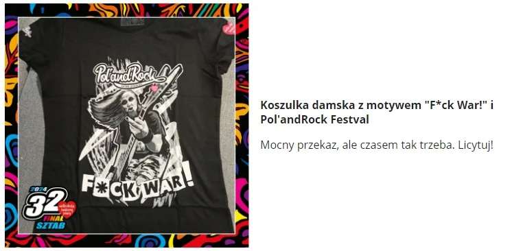 Koszulka damska - F*ck War! - Pol'andRock Festiwal