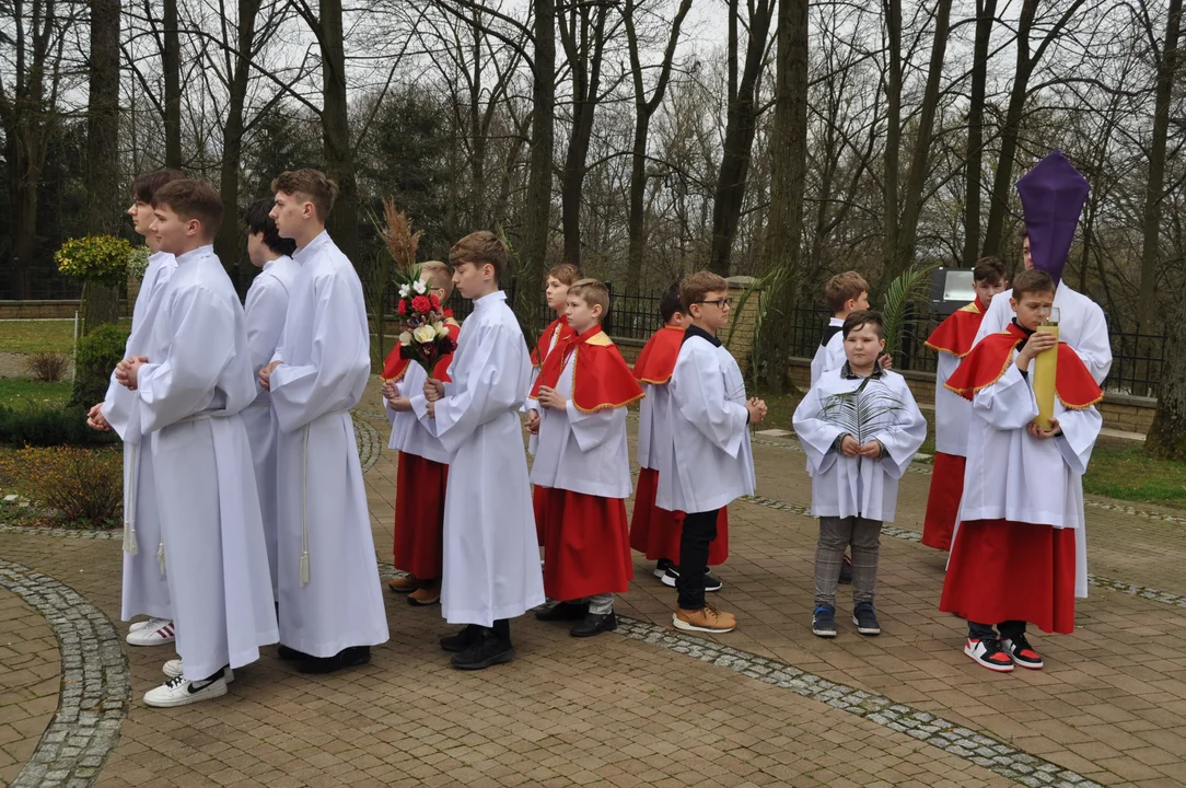 Parafianie w Przecławiu świętowali z pięknymi palmami własnego wykonania