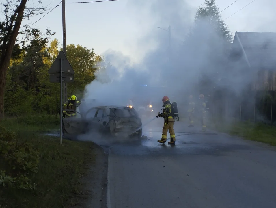 Pożar samochodu w regionie