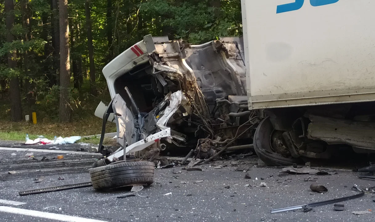 Śmiertelny wypadek na granicy Widełki i Głogowa Młp. na drodze relacji Rzeszów - Tarnobrzeg. Osobówka zderzyła się z ciężarówką - Zdjęcie główne