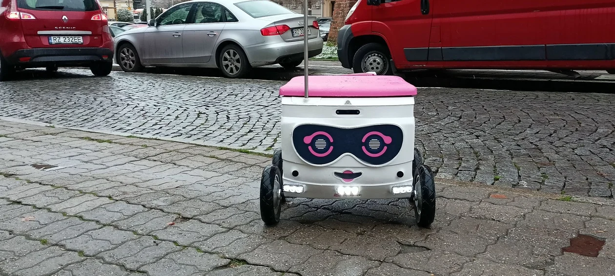 Robot "Kasia" z restauracji Hindy rozwozi rzeszowianom jedzenie