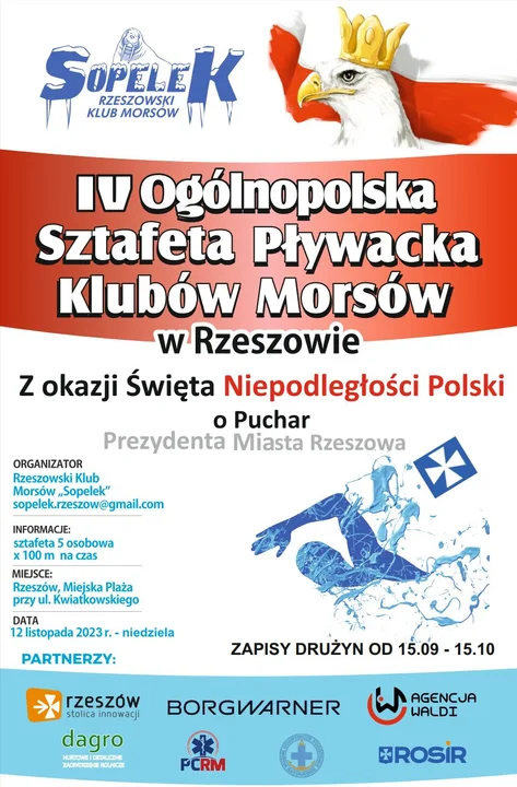 IV Ogólnopolska Sztafeta Pływacka Klubów Morsów o Puchar Prezydenta Miasta Rzeszowa