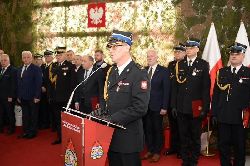 Pożegnanie ze służbą komendanta Komendy Miejskiej Państwowej Straży Pożarnej - st. bryg. Mariana Roga