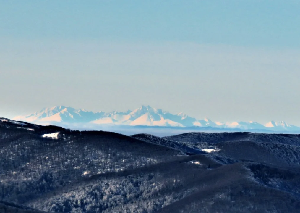 Bieszczady. Widok na Tatry z Połoniny Wetlińskiej