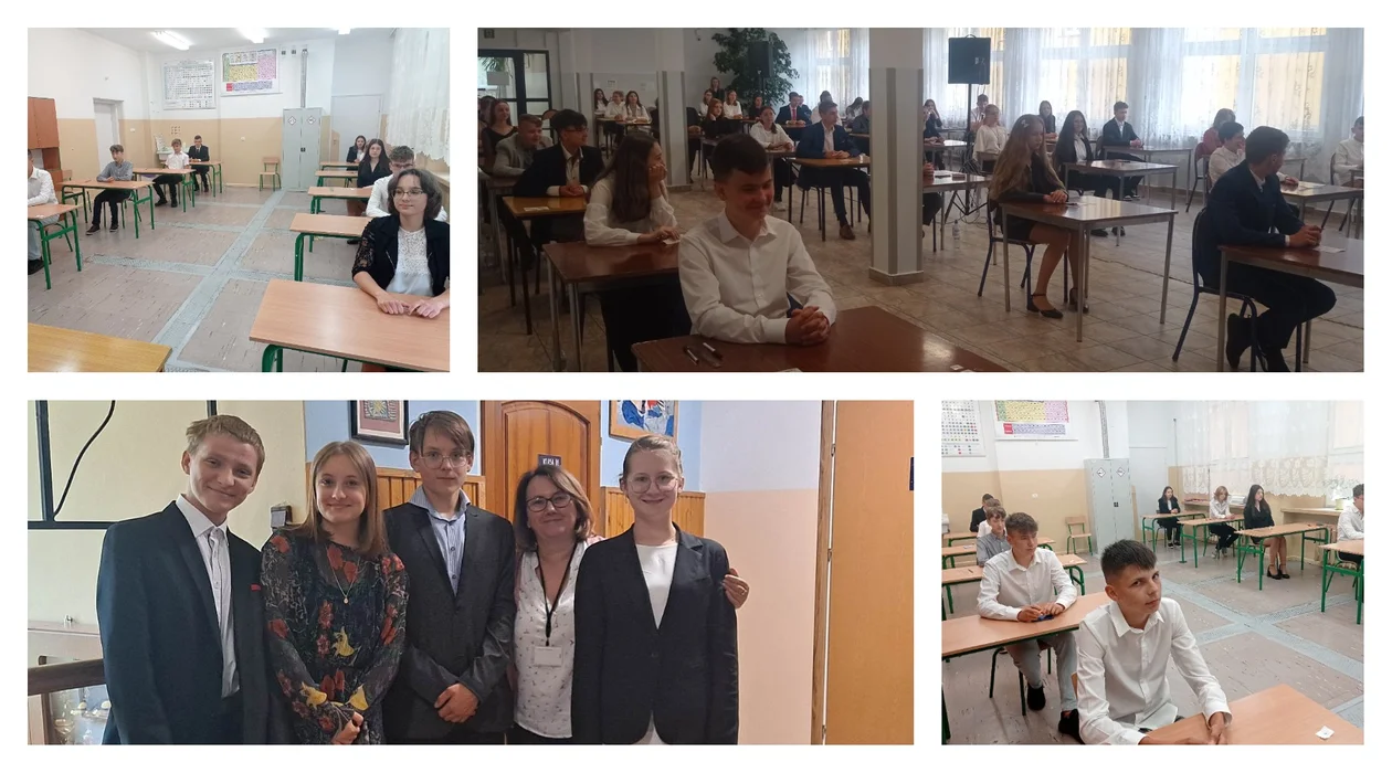 Egzamin ósmoklasistów w szkole w Cmolasie, Ostrowach Tuszowskich i Trzęsówce