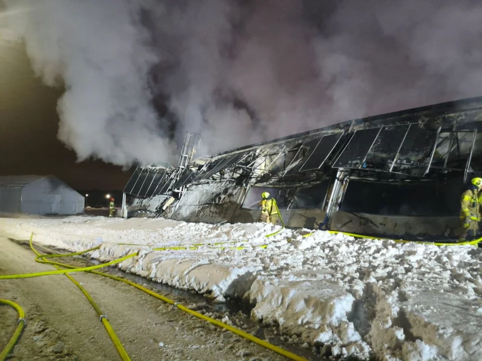 Pożar hali w Zagórzu