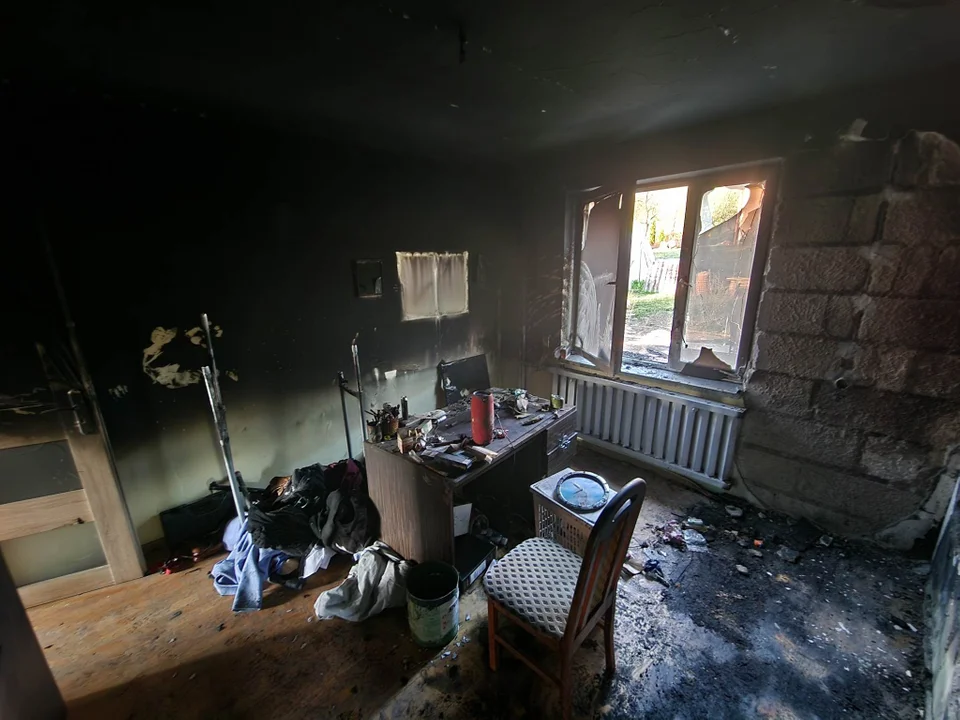 Pożar domu na Lisznej