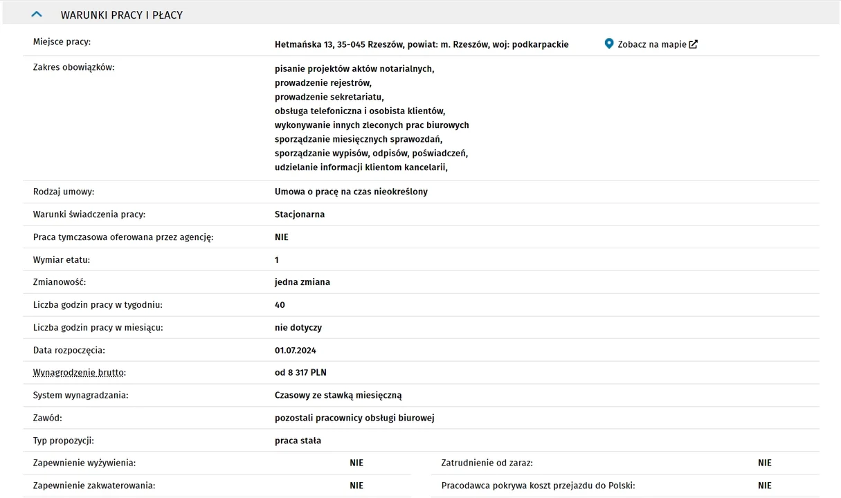 Oferta pracy: ASYSTENT NOTARIUSZA