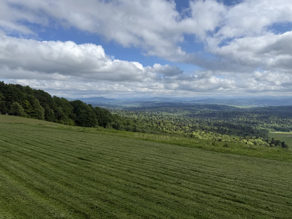Panorama na Bieszczady z szybowiska w Bezmiechowej
