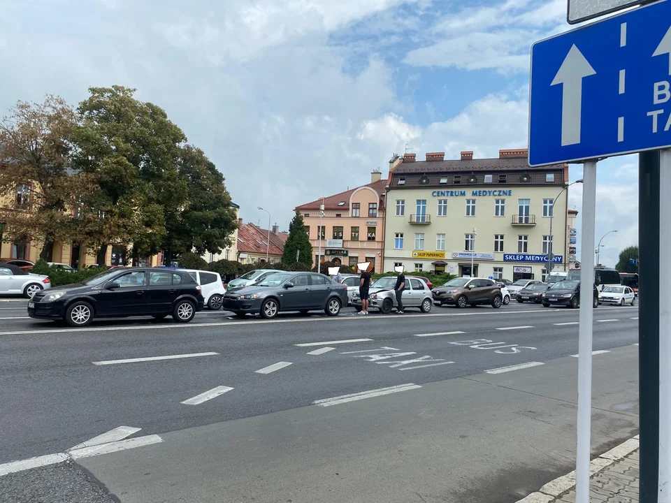 Wypadek na placu Wolności w Rzeszowie