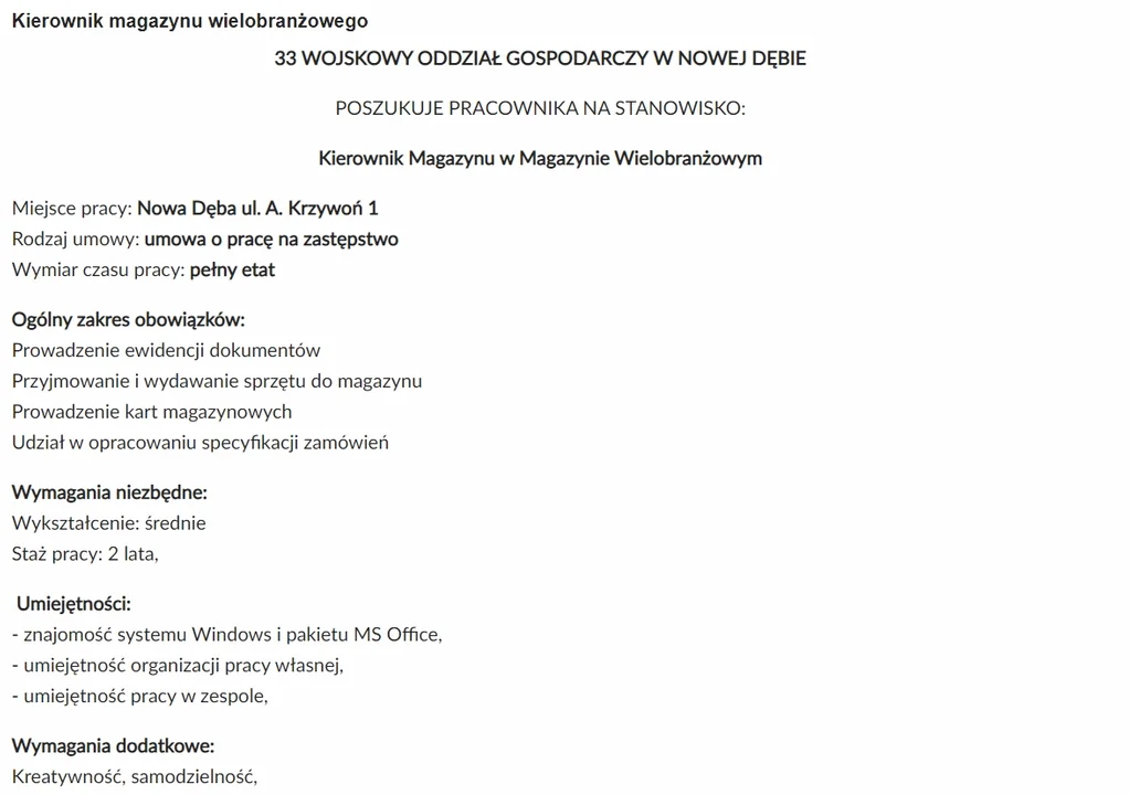 Chcesz pracować w wojsku, policji, albo straży pożarnej? Najnowsze oferty zatrudnienia na Podkarpaciu