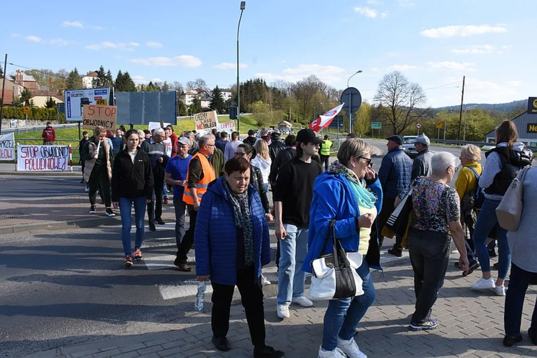 Protest w Lesku przeciwko obwodnicy