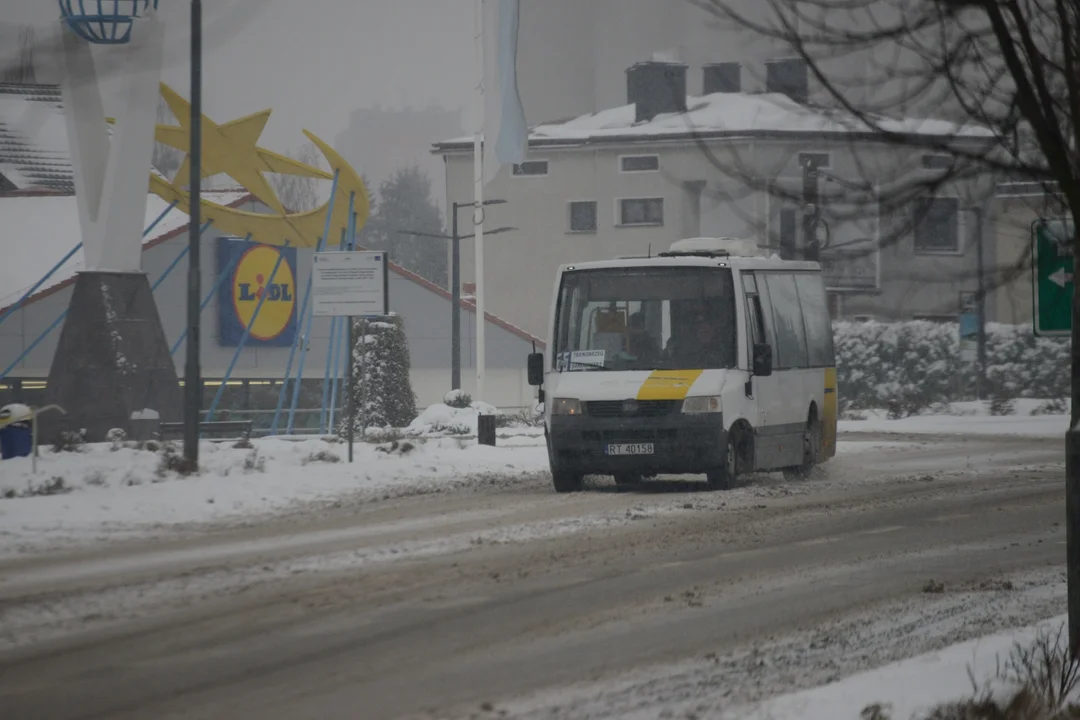 Śnieżyca na Podkarpaciu