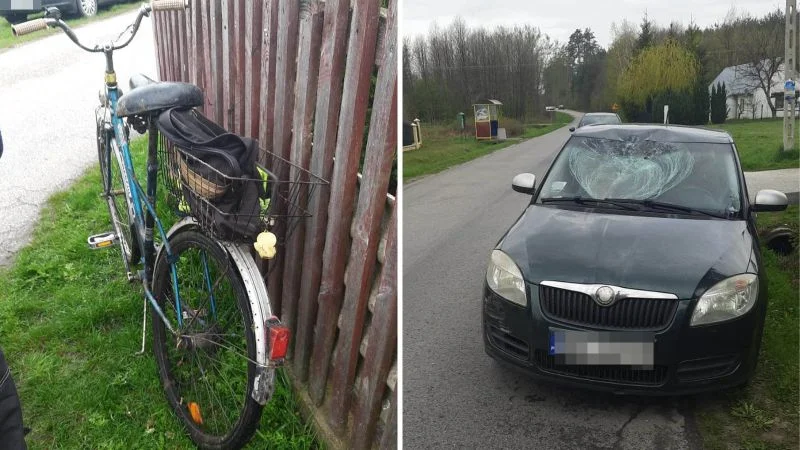 Poranny wypadek w Błoniu. Potrącony rowerzysta był pijany! [ZDJĘCIA] - Zdjęcie główne