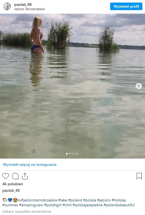 Jezioro Tarnobrzeskie i piękne kobiety na plaży