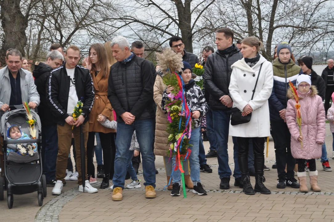 Parafianie w Przecławiu świętowali z pięknymi palmami własnego wykonania