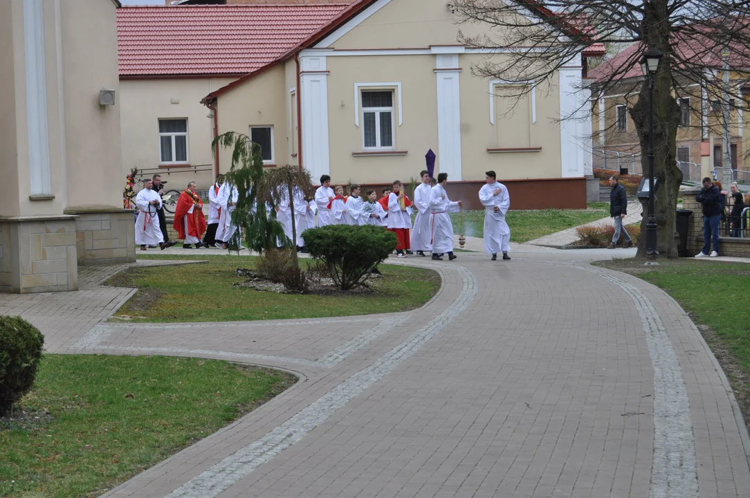 Parafianie w Przecławiu świętowali z pięknymi palmami własnego wykonania