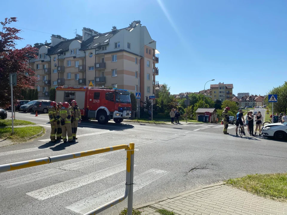 Wypadek na Nowosądeckiej w Rzeszowie z udziałem dwóch samochodów