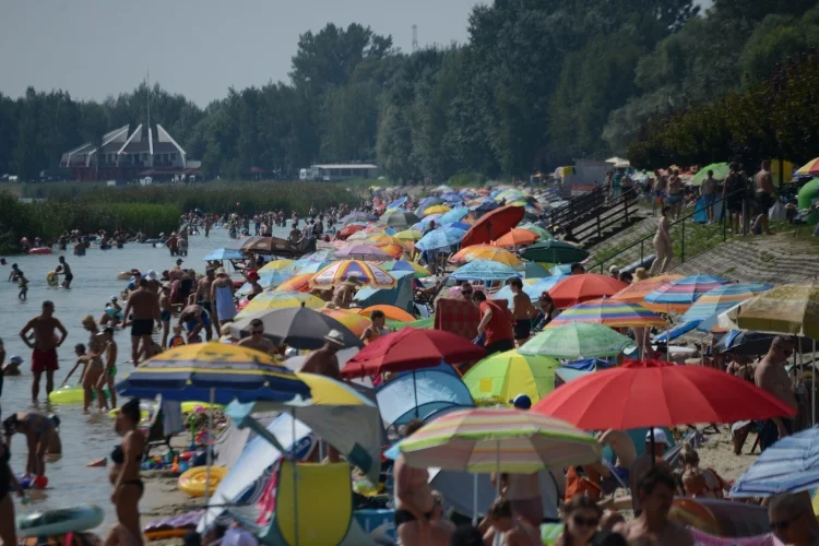 Jezioro Tarnobrzeskie w niedzielne południe