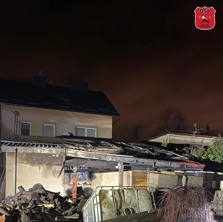 OSP Przybyszówka. Pożar instalacji fotowoltaicznej na garażu przy ul. Staroniwskiej