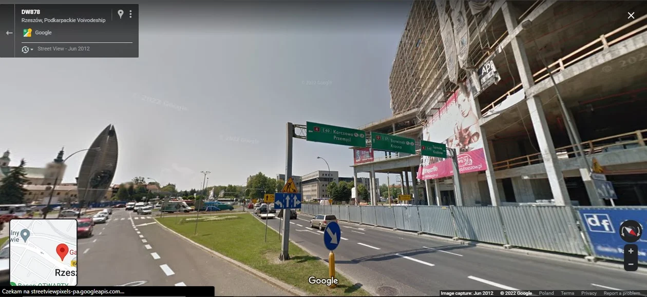 Budowa Galerii Rzeszów. Zobacz zdjęcia Google Street View sprzed 10 lat