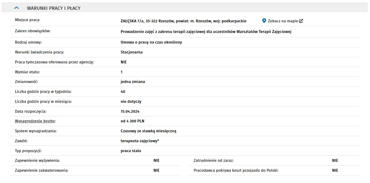 Oferta pracy: INSTRUKTOR TERAPII ZAJĘCIOWEJ