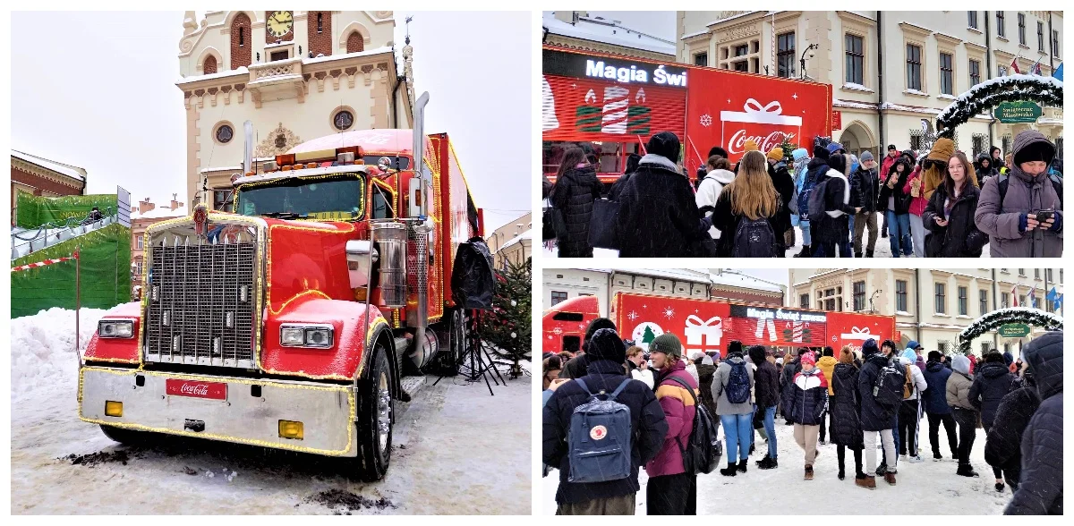 Ciężarówka Coca-Coli zajechała do Rzeszowa i odwiedziła Świąteczne Miasteczko. Zobaczcie, jak się prezentuje [ZDJĘCIA] - Zdjęcie główne