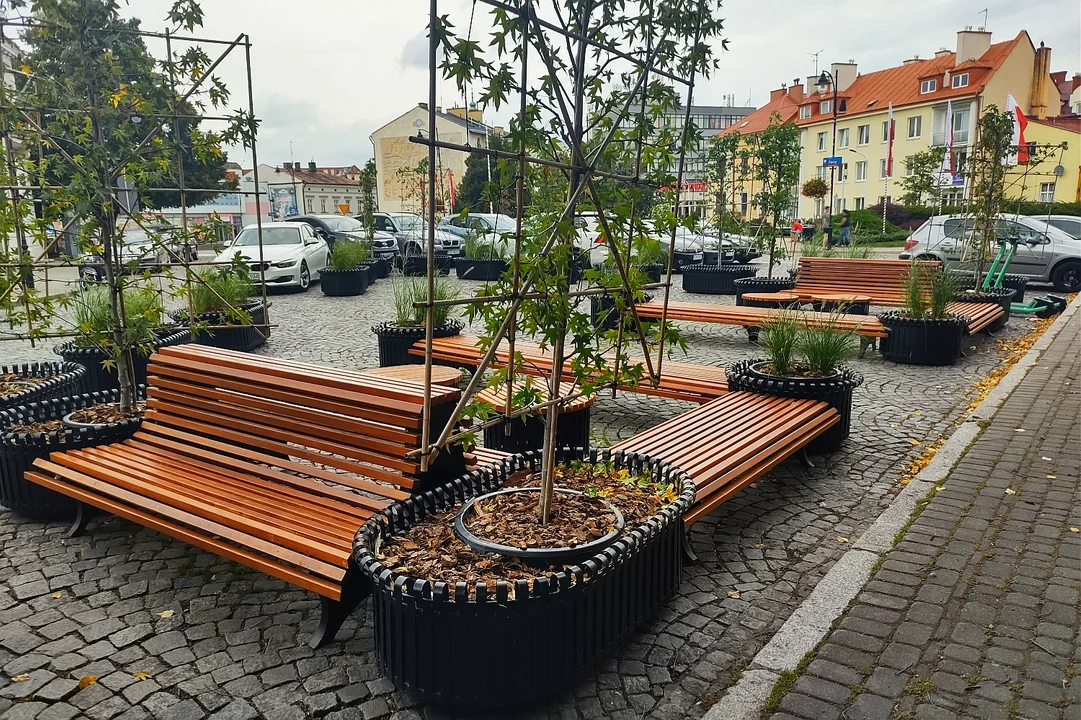 Miejsce wypoczynku zamiast parkingu na Placu Farnym w Rzeszowie