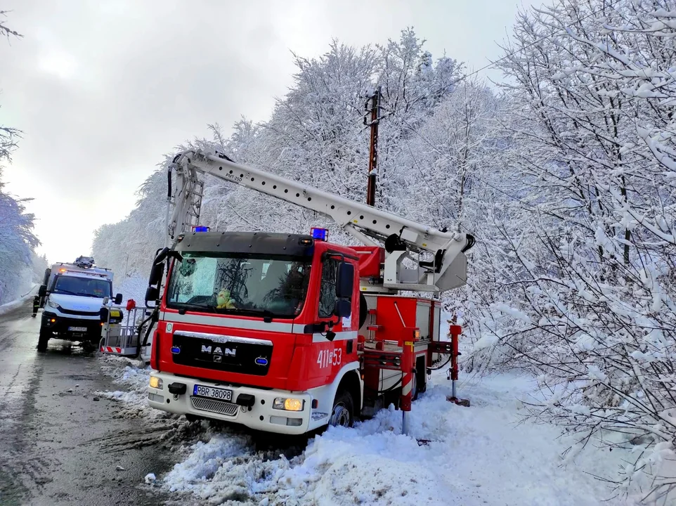 Strażacy interweniują na Podkarpaciu. Trwa usuwanie skutków intensywnych opadów śniegu [ZDJĘCIA] - Zdjęcie główne