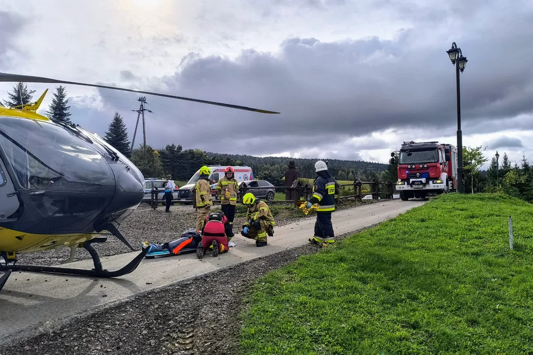 Wypadek na quadzie w Stężnicy