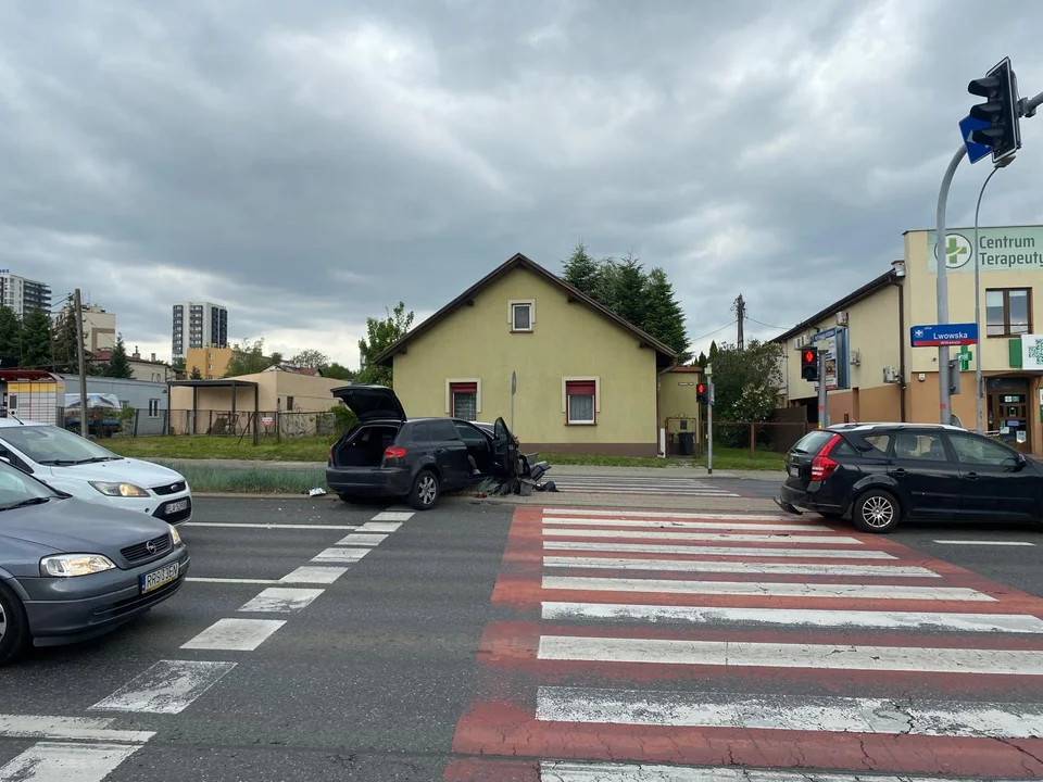 Wypadek na ulicy Lwowskiej w Rzeszowie