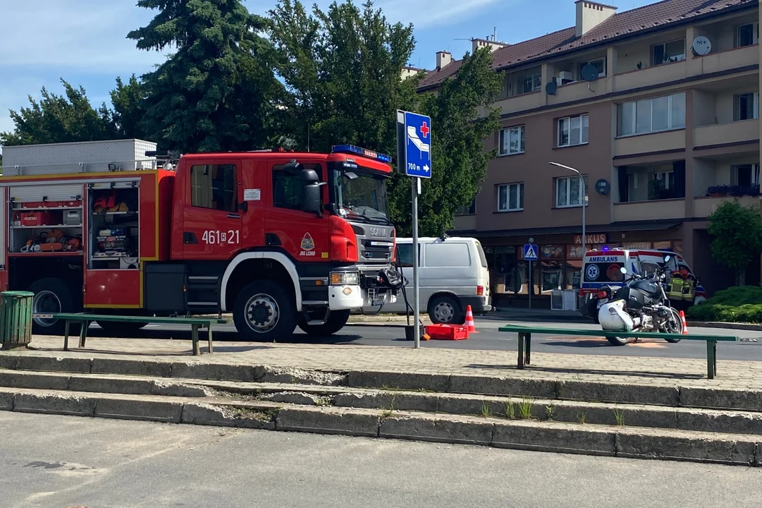 Zdarzenie drogowe z udziałem motocyklisty w Lesku [ZDJĘCIA] - Zdjęcie główne