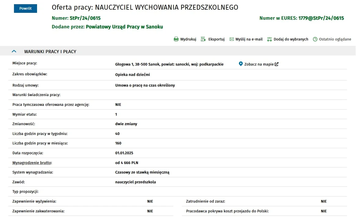 Aktualne oferty pracy w powiecie sanockim