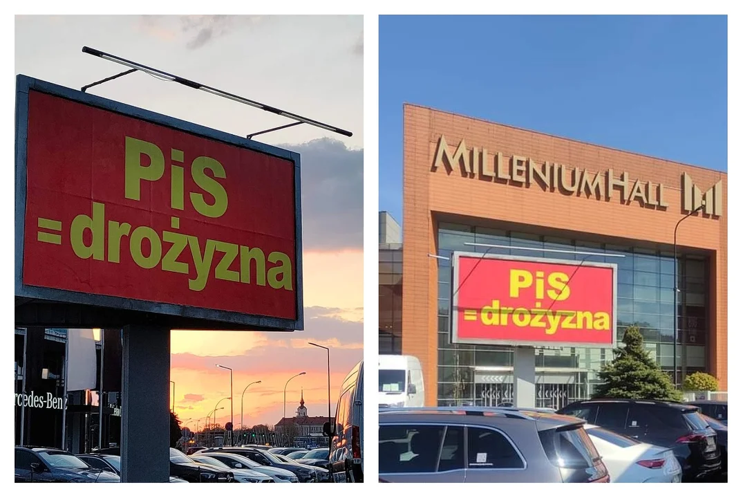 Banery "PiS=drożyzna" pojawiły się na ulicach Rzeszowa [ZDJĘCIA] - Zdjęcie główne
