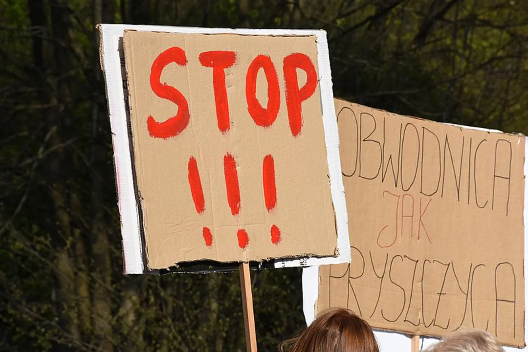 Protest w Lesku przeciwko obwodnicy