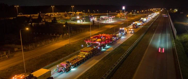 Transport maszyny TBM - szczegóły przejazdu przez województwo podkarpackie