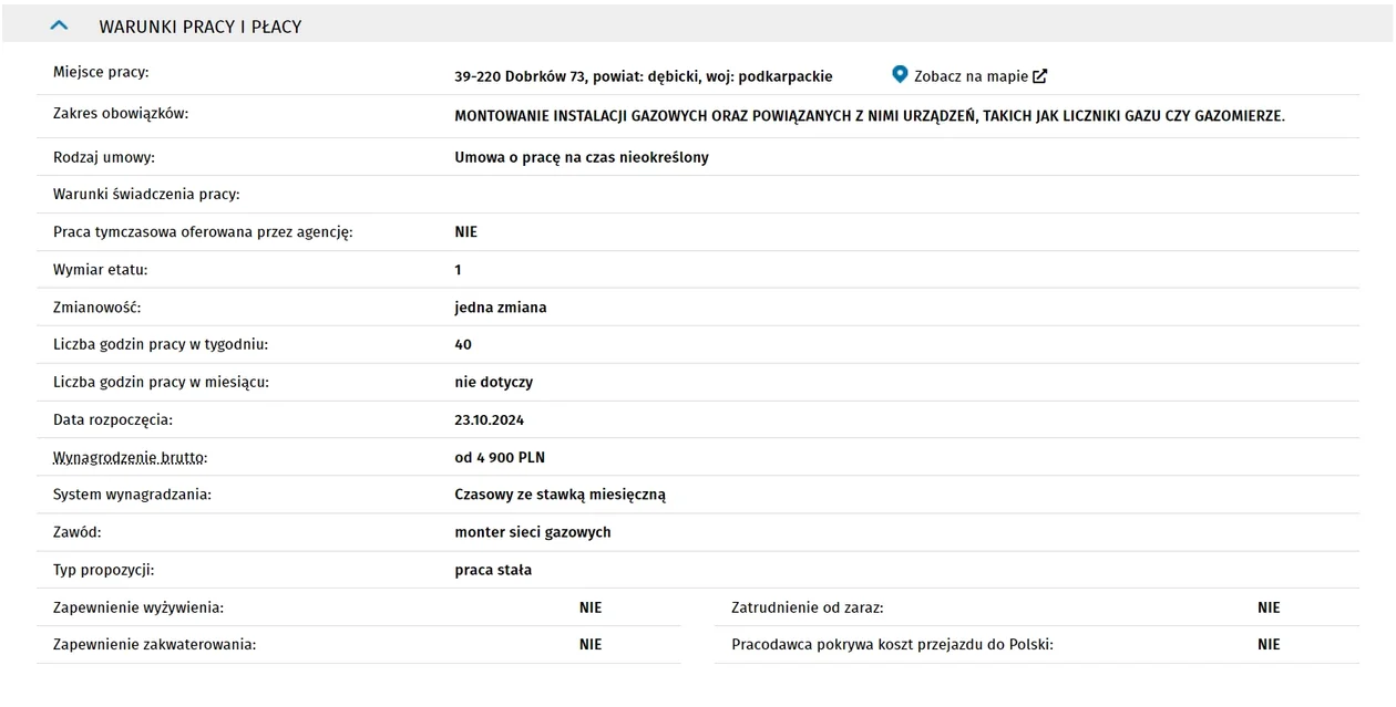 Oferta pracy: MONTER INSTALACJI GAZOWYCH