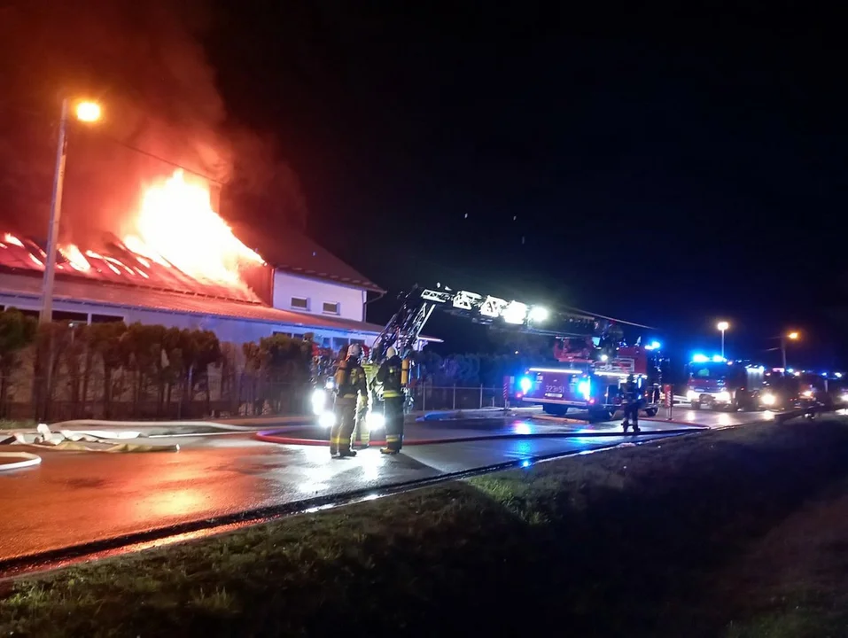 Pożar hurtowni w Strażowie