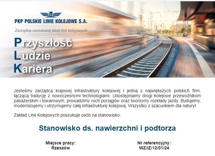 Stanowisko ds. nawierzchni i podtorza