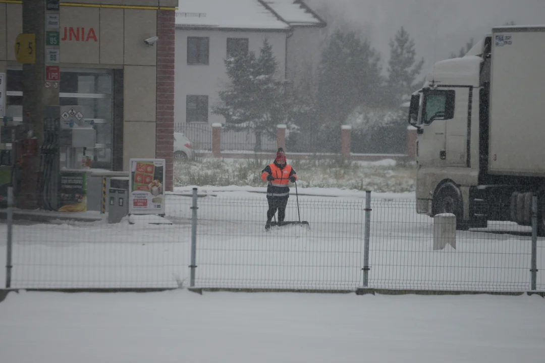 Śnieżyca na Podkarpaciu