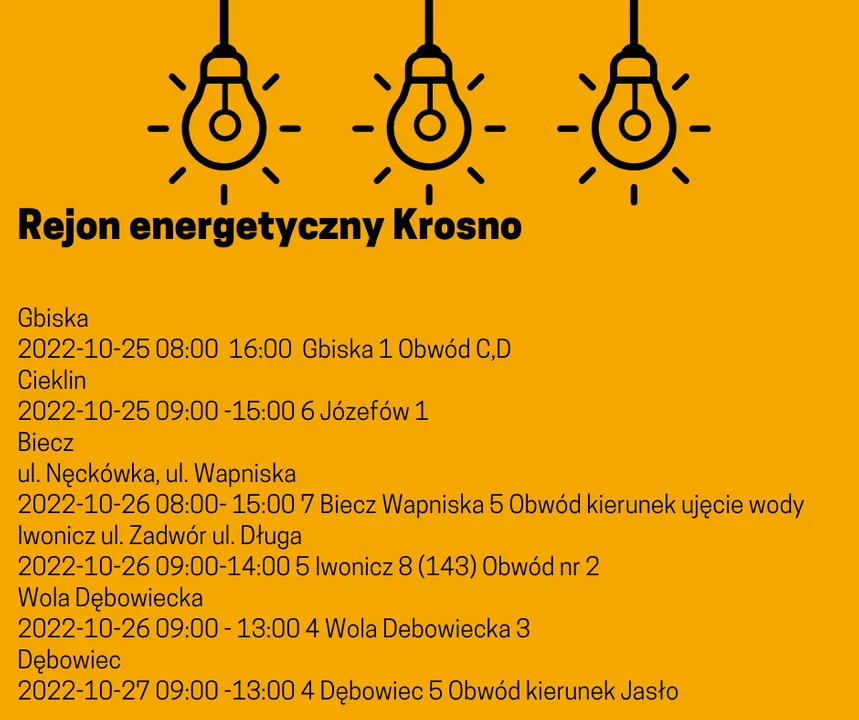 Planowane wyłączenia prądu w województwie podkarpackim