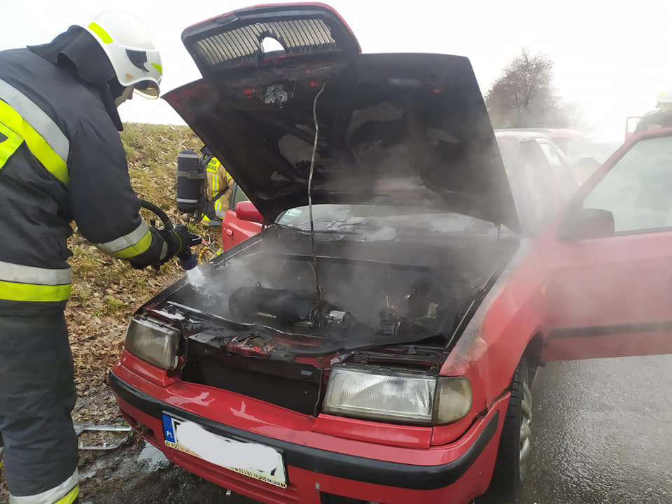 Podkarpacie: Pożar samochodu. Auto całkowicie zniszczone - Zdjęcie główne