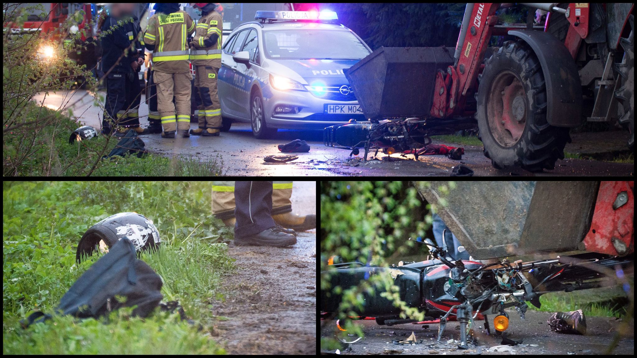 Zderzenie ciągnika rolniczego z motocyklem [ZDJĘCIA] - Zdjęcie główne